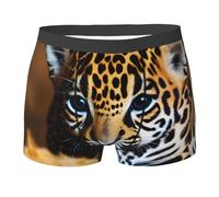 Kashinn Boxer da uomo, design umoristico unico, con stampa giaguaro, nero, Large