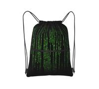 Kashinn Coulisse Zaino Zip Verde Numero Binario Stampa Sport Palestra Tasca con Utility Pocket per Palestra Yoga Viaggi
