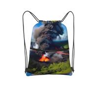 Kashinn Kilauea Zaino con Cerniera Vulcano Bloom Stampa Sport Borsa da Palestra con Tasca per Palestra Yoga Viaggi