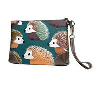 Kashinn Pochette da polso in vera pelle, con stampa di molti ricci, borsetta per telefono cellulare, tasca per le donne