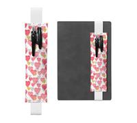 Kashinn portapenne in pelle con stampa a cuore rosa oro fascia elastica portapenne segnalibro per quaderni diari pianificatori