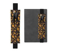 Kashinn Portapenne in pelle con stampa di ananas dorato, con fascia elastica, segnalibro per quaderni, diari, agende