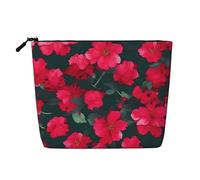 Kashinn Rosso Rosa Stampa Floreale Singolo Strato Sacchetto Cosmetico Falso Canapa Canapa Borsa per il Trucco Borsa Coin Purse Per Uso Quotidiano Viaggi