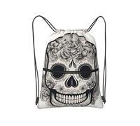 Kashinn Zaino con cerniera con teschio messicano stampato borsa sportiva con tasca multiuso per palestra yoga viaggi