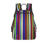 Kashinn Zaino leggero con stampa a righe colorate Zaino leggero Borsa per libri unica Zaino divertente casual da 14,7 pollici