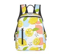 Kashinn Zaino leggero con stampa di frutta e limone unico carino borsa per libri casual divertente zaino casual 37 cm