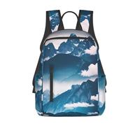 Kashinn Zaino leggero con stampa di paesaggi con montagne Zaino leggero Borsa per libri divertente casual 14,7 pollici