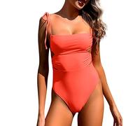 Kashyke Bikini sexy da donna di colore monopezzo alto multi corda bikini fisso costume da bagno vita costume da bagno sexy donna costume intero bikini donna blu, Arancione, S