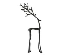 Kashyke Renna nera in metallo, decorazione natalizia moderna, decorazione per interni, davanzale, alce cervo, figure decorative (B)