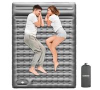 KASIMO Materassino autogonfiante da campeggio con cuscino integrato per la testa, materasso ad aria per esterni, autogonfiabile con pompa a pedale, ultraleggero, gonfiabile (doppio grigio, 12 cm)