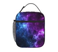 kaslhsQ Blu Viola Galaxy Space Star Lunch Bag Isolato Riutilizzabile Lunch Box Lunch Tote Lunchbox Portatile Bento Bags Per Uomini Donne Ufficio Lavoro Viaggi Picnic Campeggio