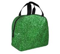 kaslhsQ Borsa per il pranzo con lustrini verdi con cuciture superiori, borsa termica e versatile, adatta per il pranzo Bento