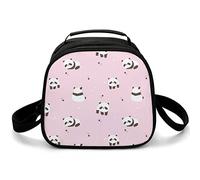 kaslhsQ Borsa per il pranzo con simpatico panda e stella cadente, a prova di perdite, per la scuola, per ragazzi e ragazze