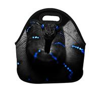 kaslhsQ Borsa per il pranzo in neoprene stampata con serpente 3D, isolata/fresca/più fresca, borsa per il pranzo per uomini e donne