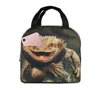 kaslhsQ Borsa termica per il pranzo con drago barbuto, lucertole per donne e uomini, borsa termica per il pranzo, riutilizzabile, per adulti, resistente all'acqua, per lavoro, viaggi e picnic