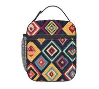 kaslhsQ Borsa termica per il pranzo in stile bohémien, per donne e uomini, per lavoro, picnic, viaggi, escursioni, spiaggia o pesca, in poliestere
