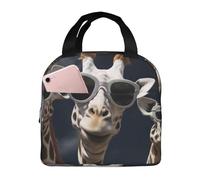 kaslhsQ Borsa termica per il pranzo Tre giraffe che indossano occhiali da sole Lunch Box per le donne Uomini Riutilizzabile a tenuta stagna Lunch Cooler Bag per Picnic Lavoro