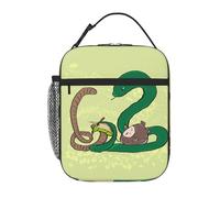 kaslhsQ Borsa termica portatile per il pranzo, con semi di girasole, lombrichi, serpente, stampata, riutilizzabile, per uomini e donne