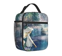 kaslhsQ Borsa termica portatile per il pranzo, motivo: fata del lago, impermeabile, per uomini e donne