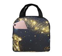 kaslhsQ Happy Holidays - Borsa portapranzo con stampa natalizia da donna, per lavoro, grande capacità, contenitore per il pranzo, per lavoro, scuola, ufficio