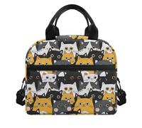 kaslhsQ Kawaii Cats Anime Lunch Tote Bag per bambini ragazzi Lunch box isolato contenitore per il pranzo