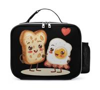 kaslhsQ Let's All Go and Have Breakfast Lunch Bag Insulated PU Bento Box Tote Bags Borsa per il pranzo per donne uomini Lavoro Picnic