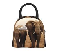 kaslhsQ Lunch Box per le donne animali selvatici elefanti borse per il pranzo per gli uomini borsa per il pranzo isolata borsa per il pranzo riutilizzabile scatole per il pranzo