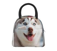 kaslhsQ Lunch Box per le donne Husky Piquant Dog Lunch Bags per gli uomini Lunchbox Borsa termica Lunch Bag Riutilizzabile Lunch Box