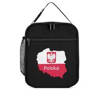kaslhsQ Polska - Borsa termica per il pranzo, riutilizzabile, con bandiera dell'aquila della Polonia, borsa termica per uomo e donna