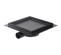 Kasloglow Scarico per doccia quadrato, 25 x 25 cm, in acciaio inox, piastrellabile, sifone con filtro per capelli e tappo antiodore, girevole a 360° per docce a pavimento