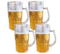 Kasmole 4 Pezzi Bicchiere Birra Finta - 450 Ml Boccale Birra Personalizzato - Boccale Da Birra Parodia Mezzanino - Boccale Divertente Con Birra Finta | Decorazione Per La Casa