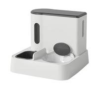 Kasmole Ciotola per mangiatoia per Animali Domestici | Distributore Automatico di Acqua mangiatoia per Cani e Gatti 2 in 1 - con fontanella 1 litro e capacità di stoccaggio dei Cereali da 2,8 Litri