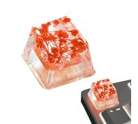 Kasmole Copritasti in resina con fiori, copritasti con fiori secchi,Gypsophila Sa Profilo Keycap | Tastiera da gioco in resina, Shine Through Traslucido, R4, Esc per tastiera meccanica, eterno