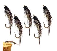 Kasmole Esca Artificiale per Pesca al Black Bass | Kit 5 Esche Finta Mosca Design - Artificiali per Pesca in Lago | per Uomo Donna e principiante a Trota Pesce Gatto traina da Barca in Stagno Lago