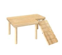 Kasmole Piattaforma con Scala per criceti | Piattaforma per Gabbia per criceti in Legno Giocattolo Naturale con Piattaforma per attività di Gioco del Criceto con Scala