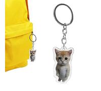 Kasmole Portachiavi Banana | Simpatici Suoni di pianto Che Fanno Ganci Forma di Gatto Banana | Portachiavi con Gatto Banana 2D con Cordino per Borse Mano, Zaini, Ornamenti in Acrilico