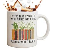 Kasmole Tazza da caffè per libri, tazza da tè per club di lettura e feste, decorazione letteraria, 330 ml, per uomini, donne, insegnanti bibliotecari, madri, compleanni, bevande calde o fredde in
