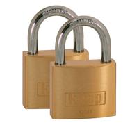 Kasp K12040D2 Lucchetto IN Ottone - 40 MM - Twin-Pack - Chiave Uguale