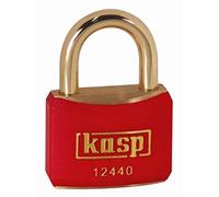 Kasp K12440REDD Lucchetto in ottone, 40 mm, arco in ottone, rosso