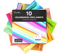 Kassa Vinile olografico permanente 10 fogli di vinile adesivo che cambia colore (30,5 x 30,5 cm ciascuno) trasferimento e tergipavimento compatibile con Cricut Silhouette e tutte le macchine da taglio