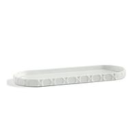 Kassatex ARN-TR Vassoio in Rattan, Vimini Ceramica, Bianco, Tray