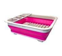 Kassel scolapiatti, Plastica, Gomma, Bianco/Rosa, 6 x 37 x 37 cm