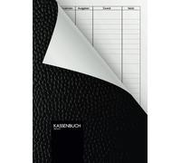 Kassenbuch - einfach: 110 Seiten | DIN A5 | einfaches Einnahmen-Ausgaben Buch im edlen schwarzen Leder-Look ( Softcover )