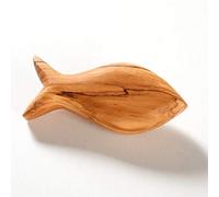 Kassis Geschenkartikel Portafortuna in legno d'ulivo, con pesce, antistress, decorazione da tavolo, regalo per comunione, battesimo, cresima