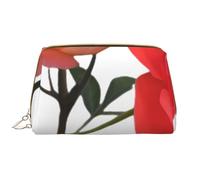 kastiong Beauty case portatile in pelle da donna, organizer per cosmetici da viaggio, grande astuccio per il trucco con stampa di fiori di luna bicolore
