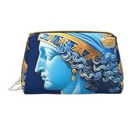 kastiong Beauty case portatile in pelle da donna, organizer per cosmetici da viaggio, grande borsa per il trucco con stampa della dea dell'amore