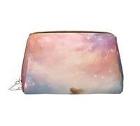 kastiong Beauty case portatile in pelle da donna, organizer per cosmetici da viaggio, grande borsa per il trucco con stampa fantasy paradiso spaziale