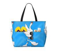 kastiong White Goose House Print 28L Large Beach Tote Bag, 7 tasche impermeabile borsa a tracolla da viaggio, borsa a tracolla oversize palestra