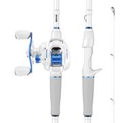 KastKing Centron Lite - Canna da pesca e mulinello combinati, IM6 in grafite, 2 pezzi, guide in acciaio inox con anelli in ceramica, manici sagomati in EVA e testa da combattimento, design con manico
