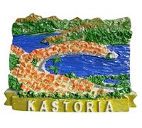 Kastoria Grecia Viaggio Souvenir 3D Magnete Frigorifero Attrazioni Città Frigorifero Magnete decorativo Tridimensionale Casa Cucina Decorazione